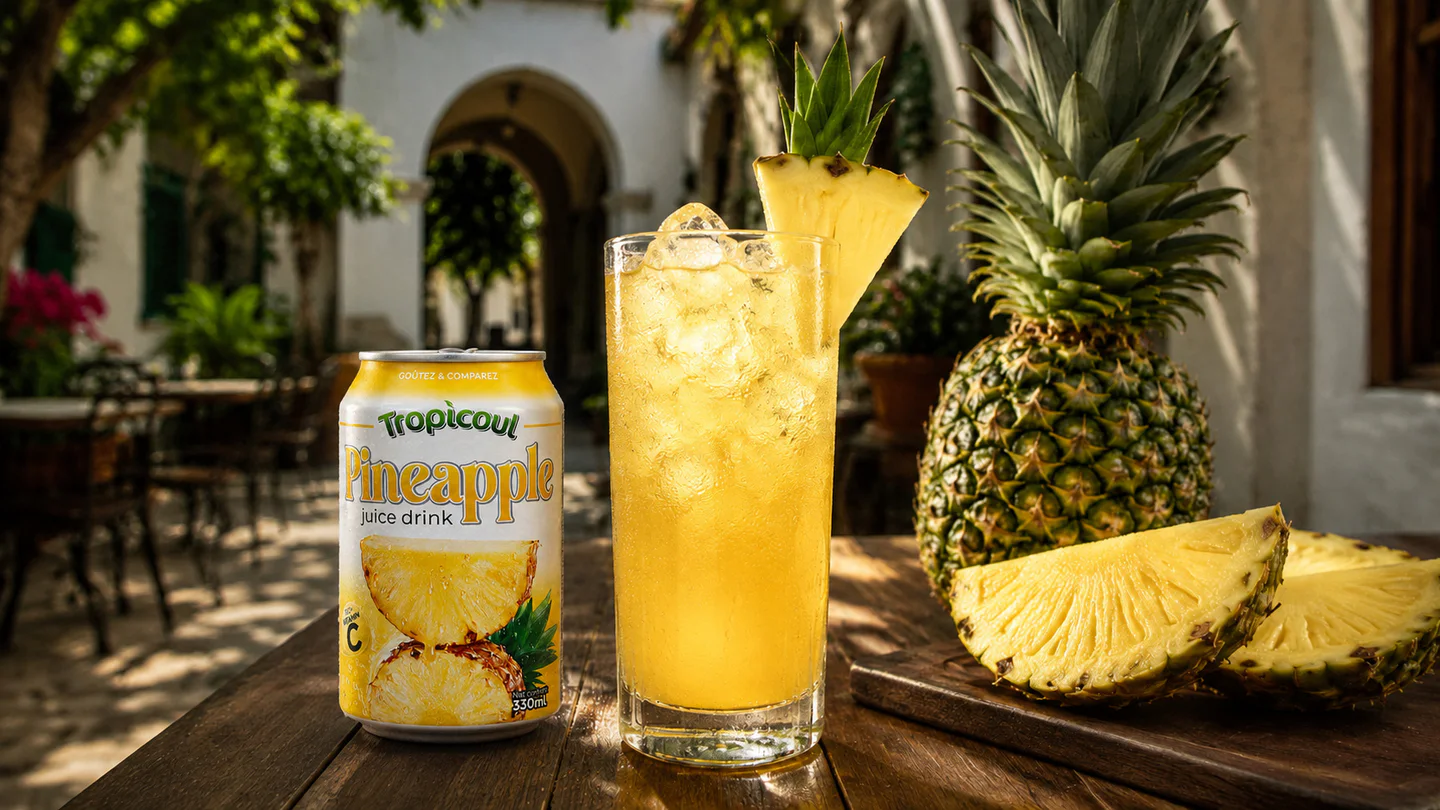 Tropicoul Ananas — fraîcheur en lumière, photographie éditoriale.