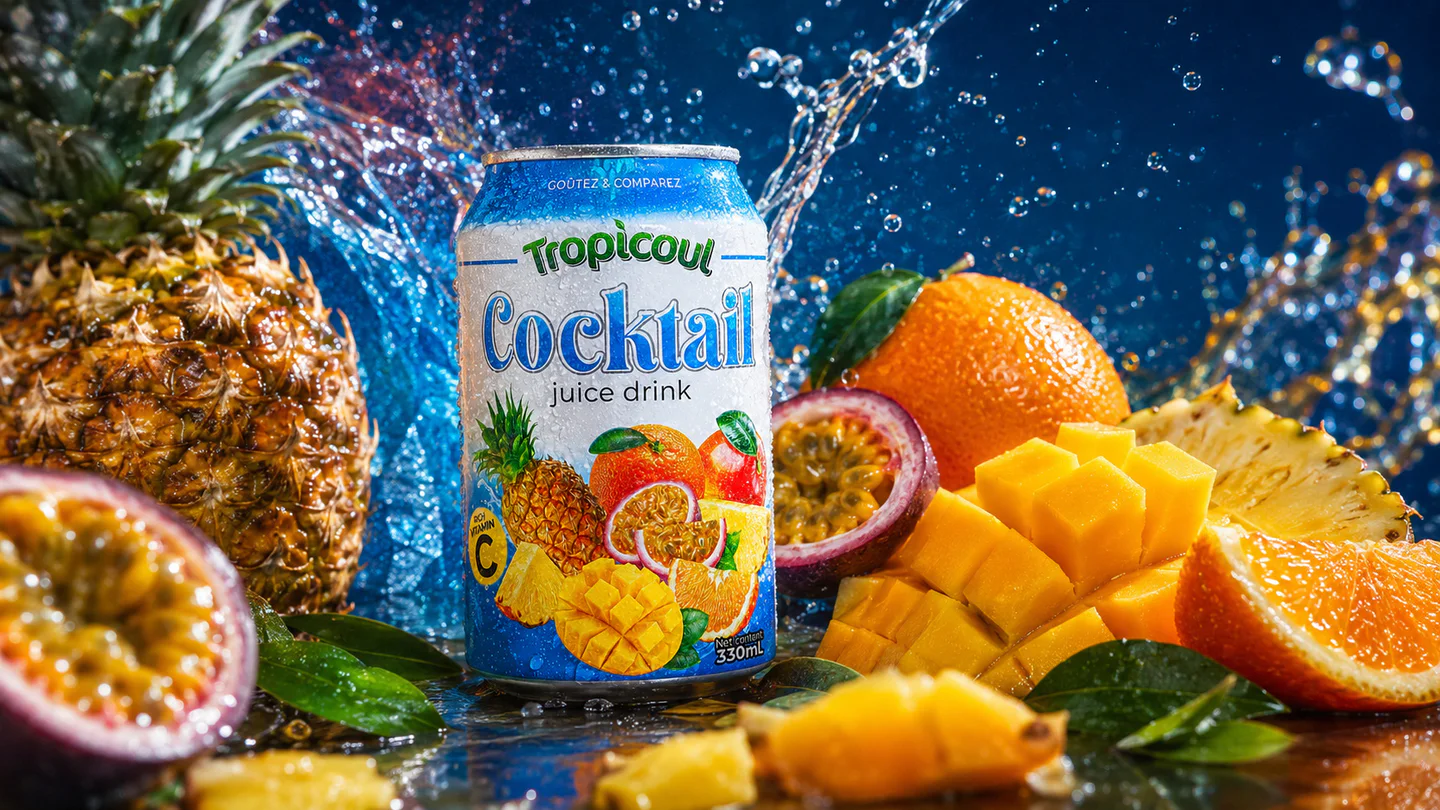 Tropicoul Cocktail — la fraîcheur prend vie, photographie éditoriale.