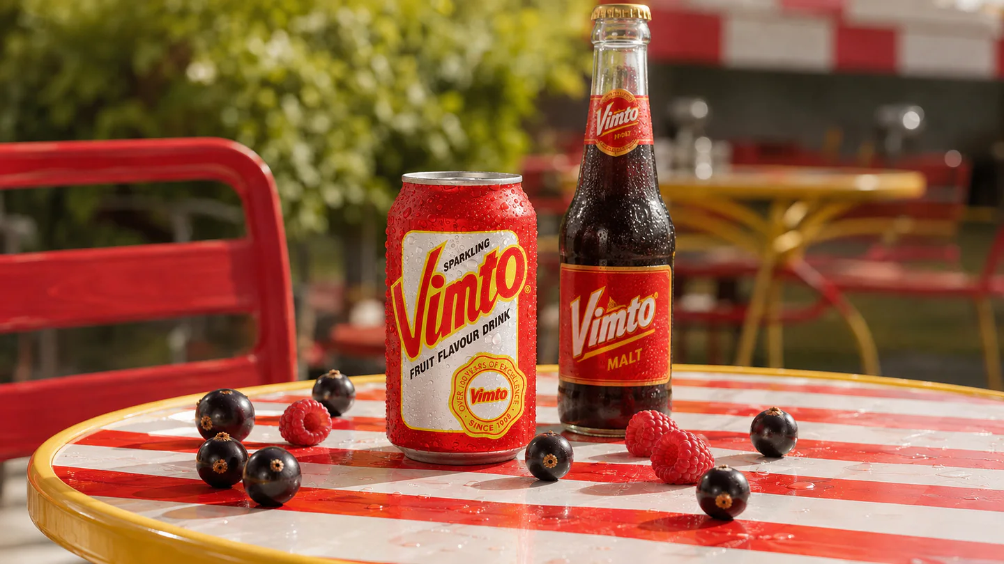 Univers Vimto — l’icône rouge, photographie éditoriale.