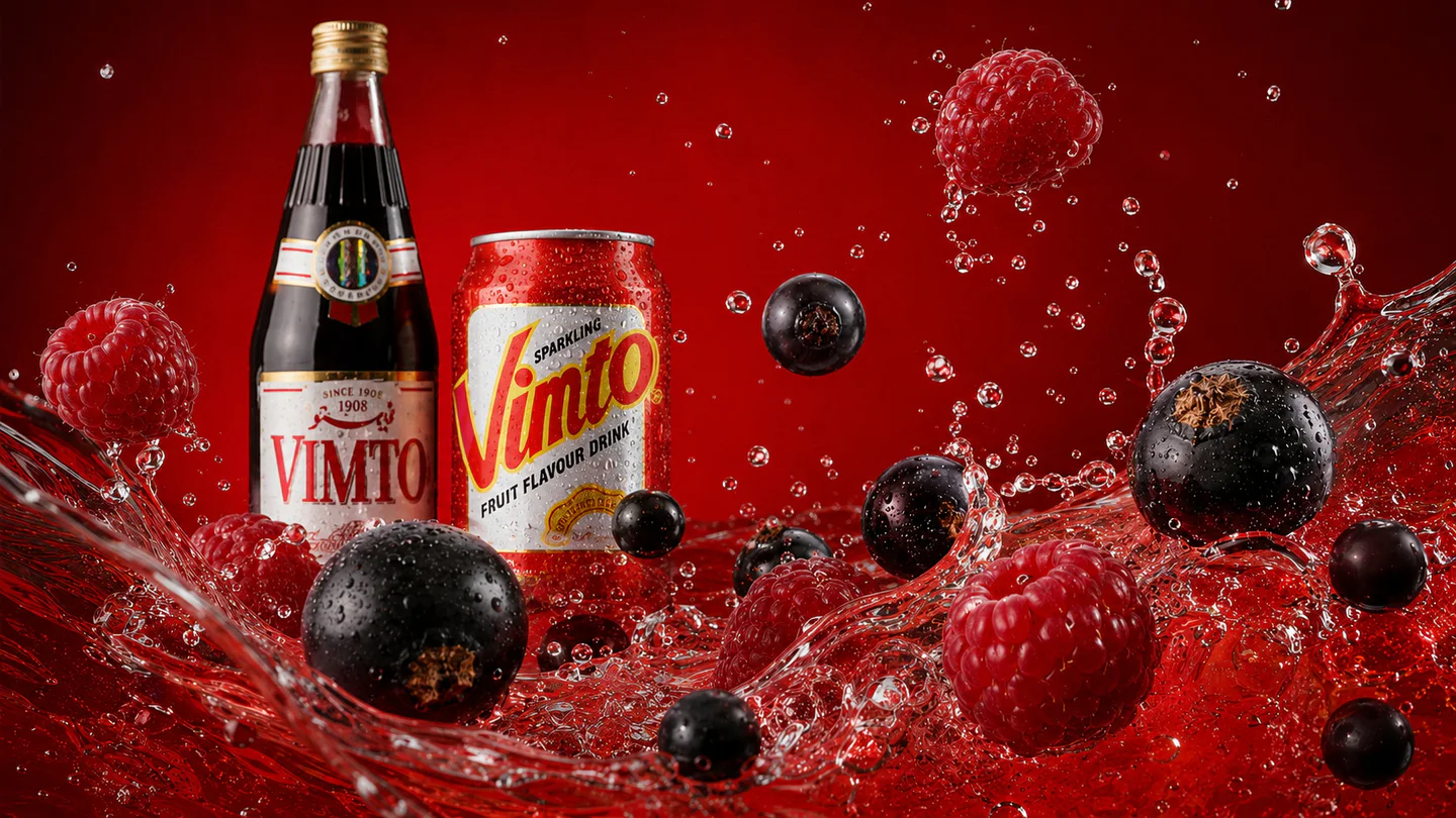 Univers Vimto — une signature fruitée, photographie éditoriale.